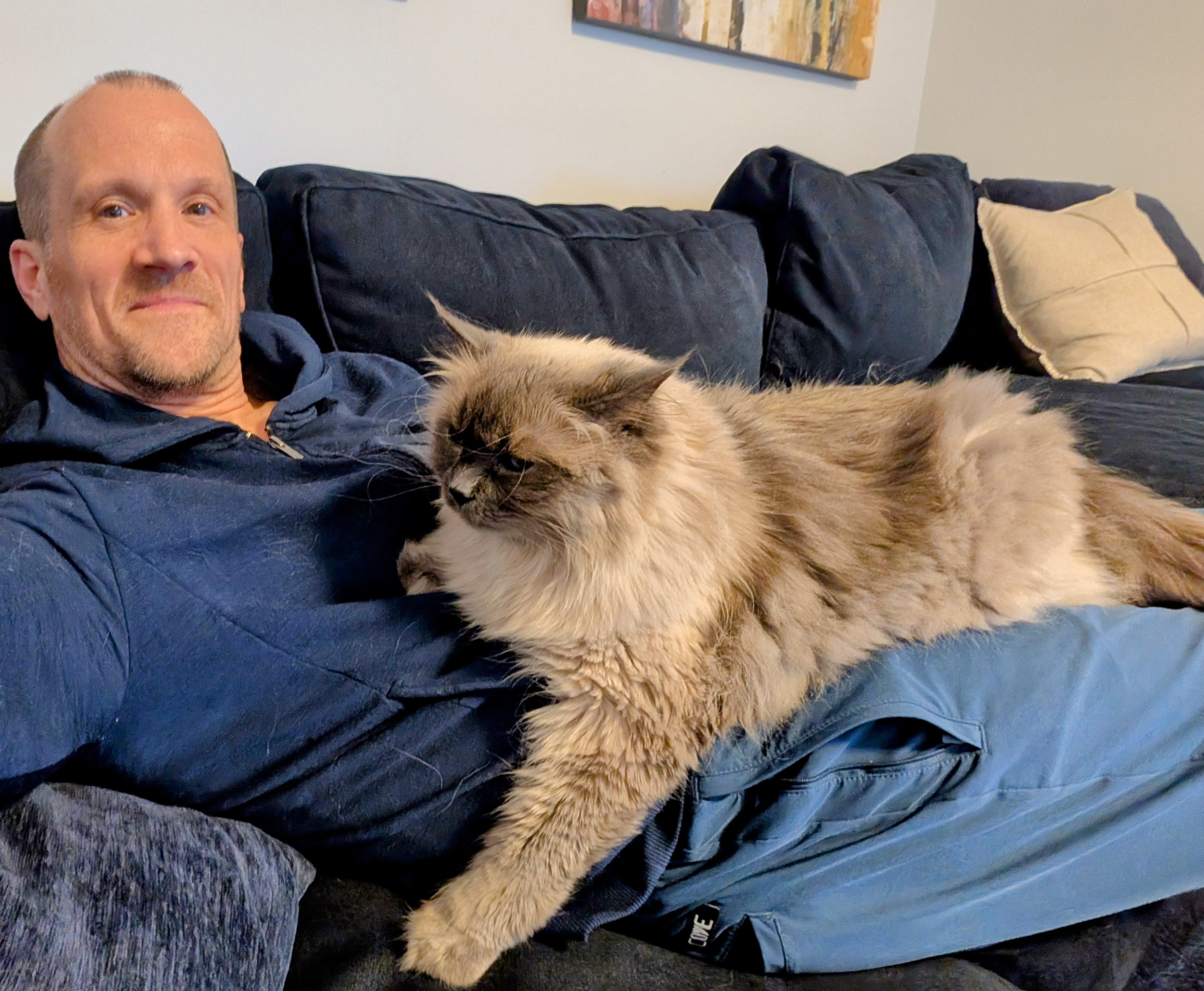 Adam and his cat. Real life athlete.