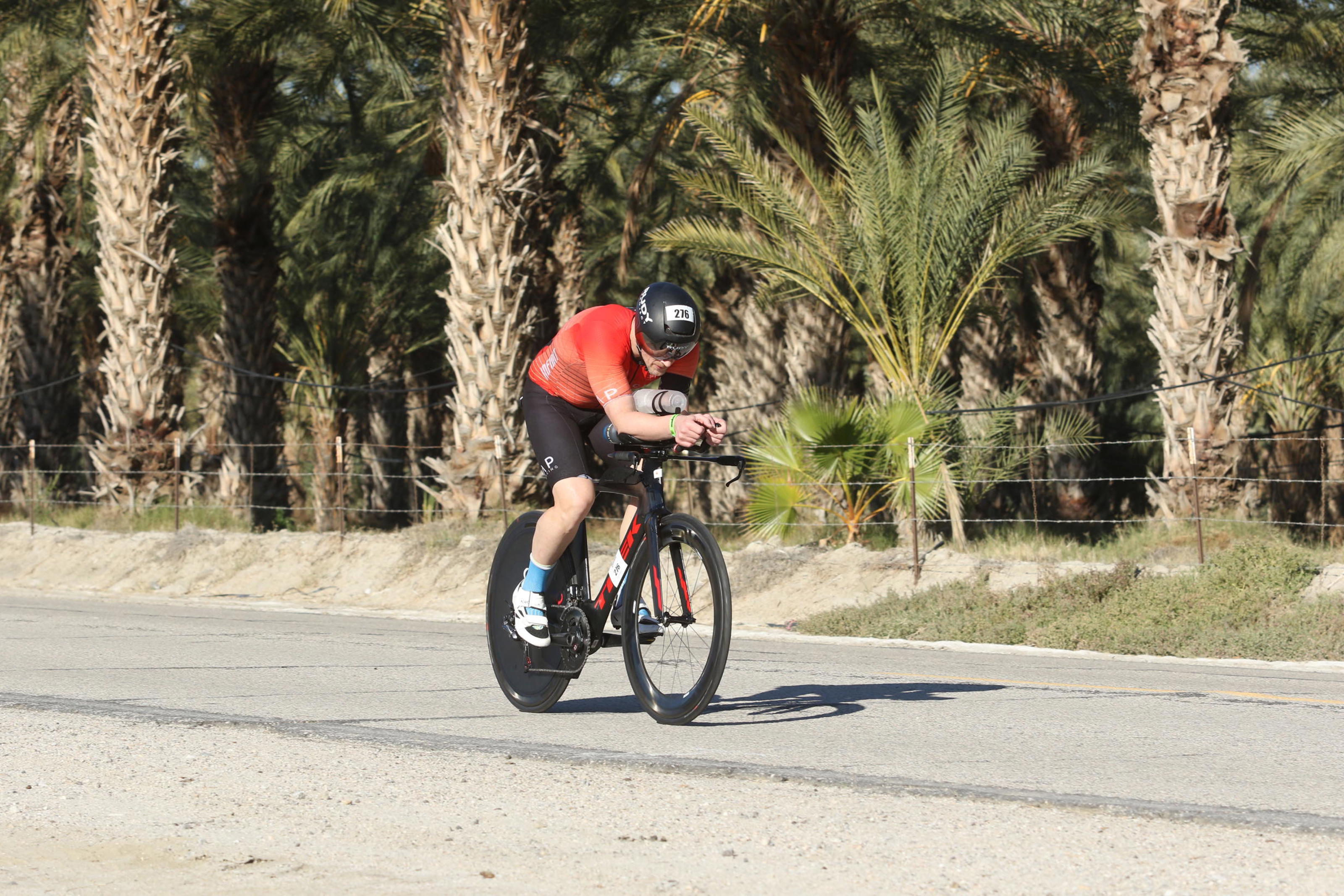 Cycling during Ironman 70.3 La Quinta