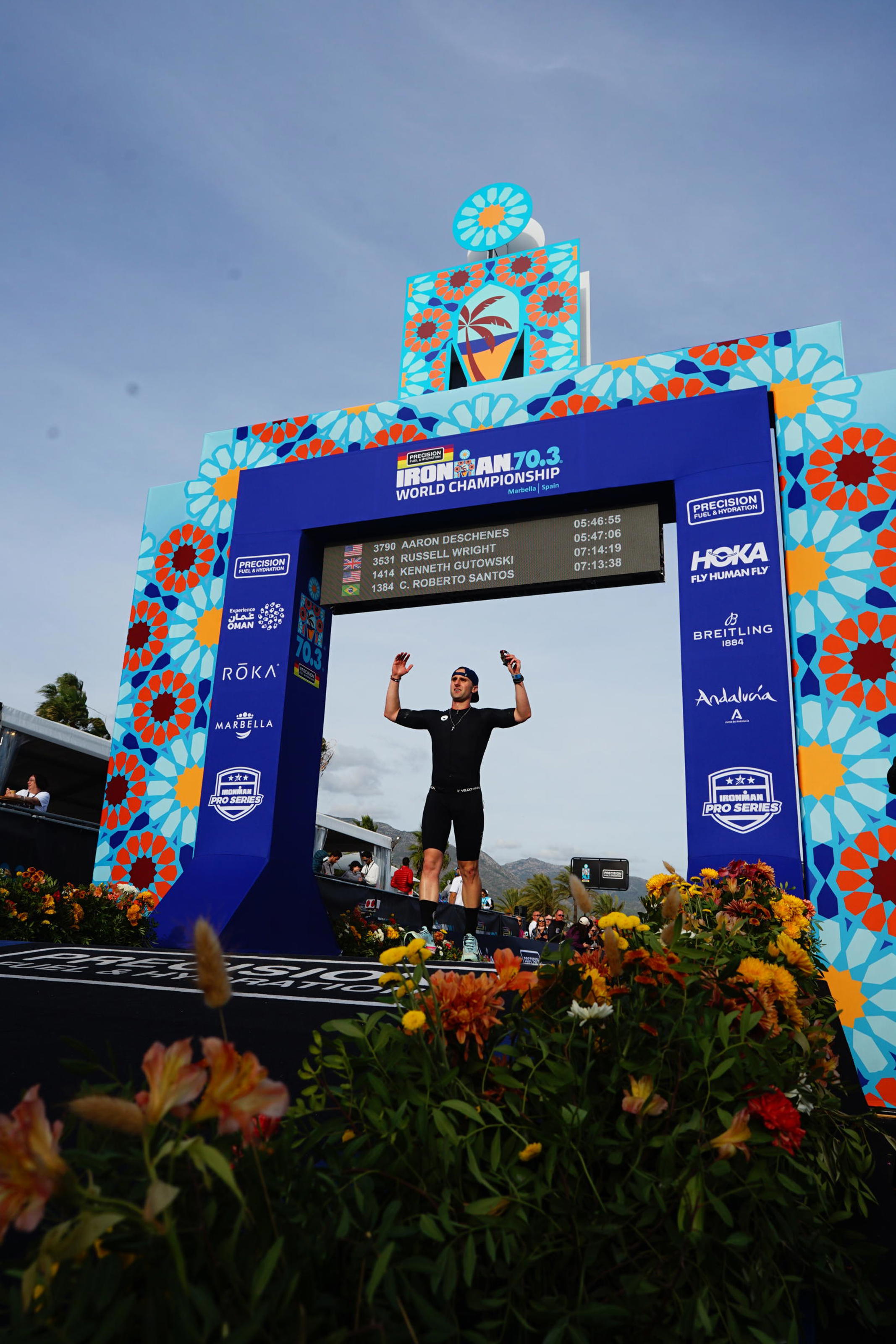 Adam racing in a triathlon